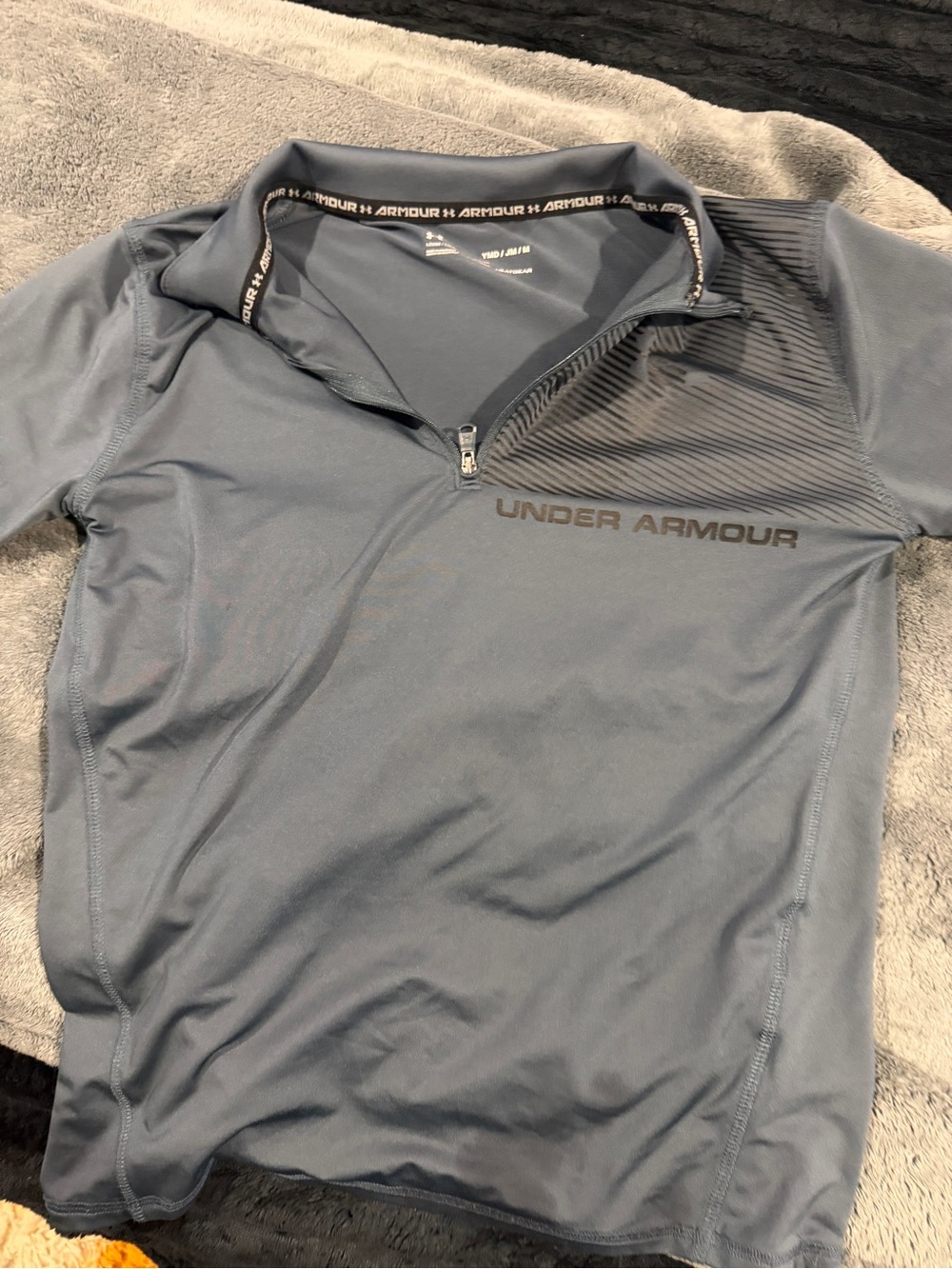 Under Armour Boys Grey Quarter-Zip Performance Shirt